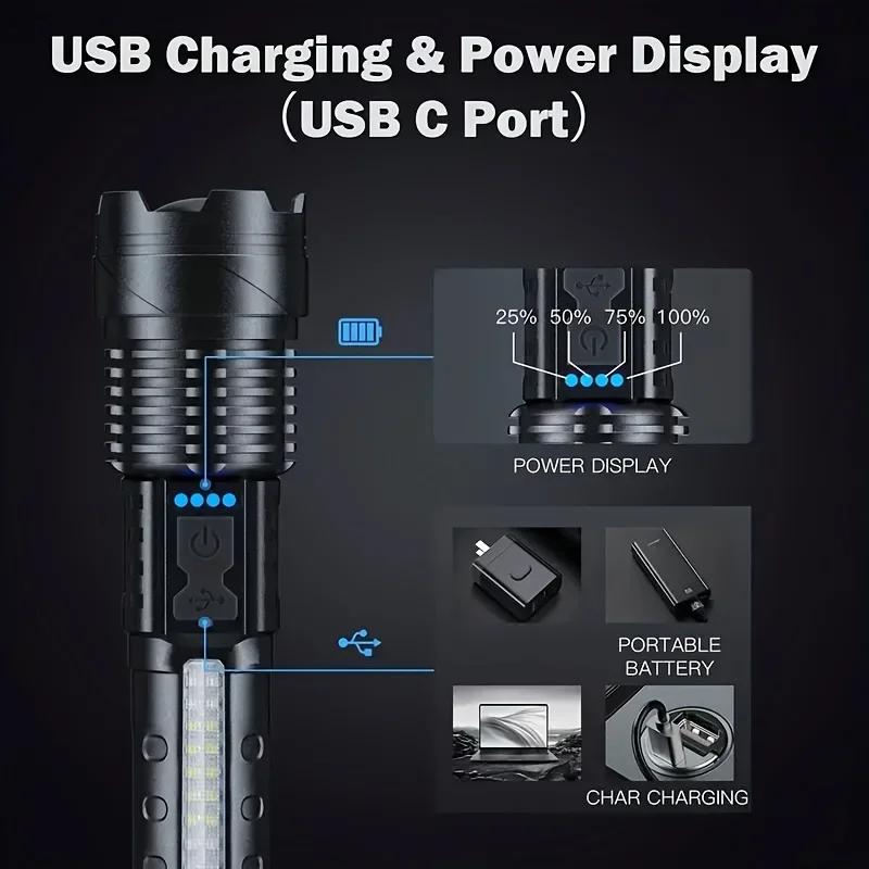 Powerful XHP50 LED Flashlight  - đánh giá và giá Outdoor Adventure Camp