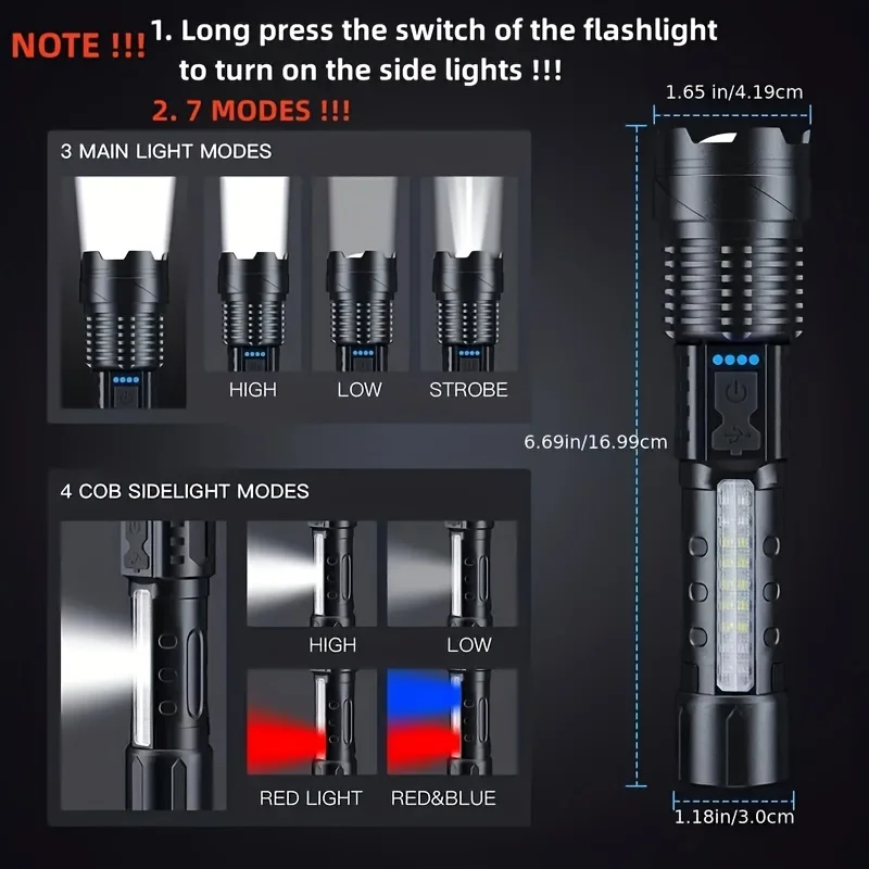 Powerful XHP50 LED Flashlight  - đánh giá và giá Outdoor Adventure Camp